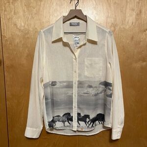 Blue B Running Horses Western Shirt